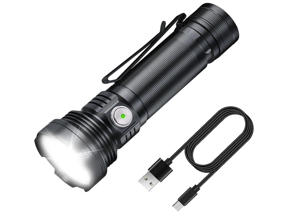 Farol de Cabeça Led Portátil Recarregável À Prova D'água Tg td148 Preto HALINUIA