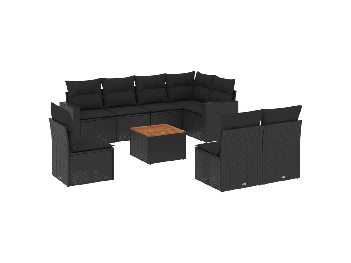 Garden Sofa Set, Garden Sofa Sets Vidaxl Preto Rattan / Vime (n/a)