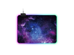 Mousepad Gamer Com Fio Usb, Tapete De Mesa Com Led Rgb, Estampa Nebulosa Cósmica, Antiderrapante E Luminoso Olysi Shop