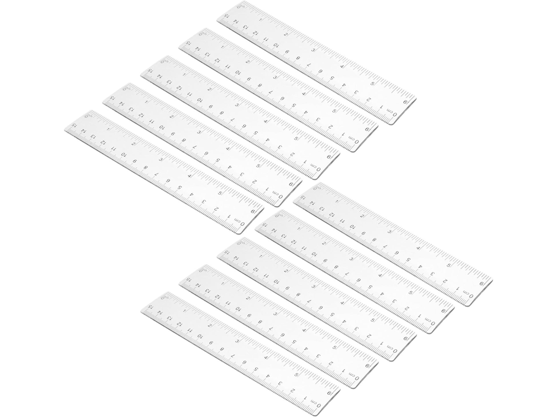 Iplusmile Conjunto De 10 Réguas Medição Transparentes Em Plástico Abs Para Estudantes, Com Marcações Claras E