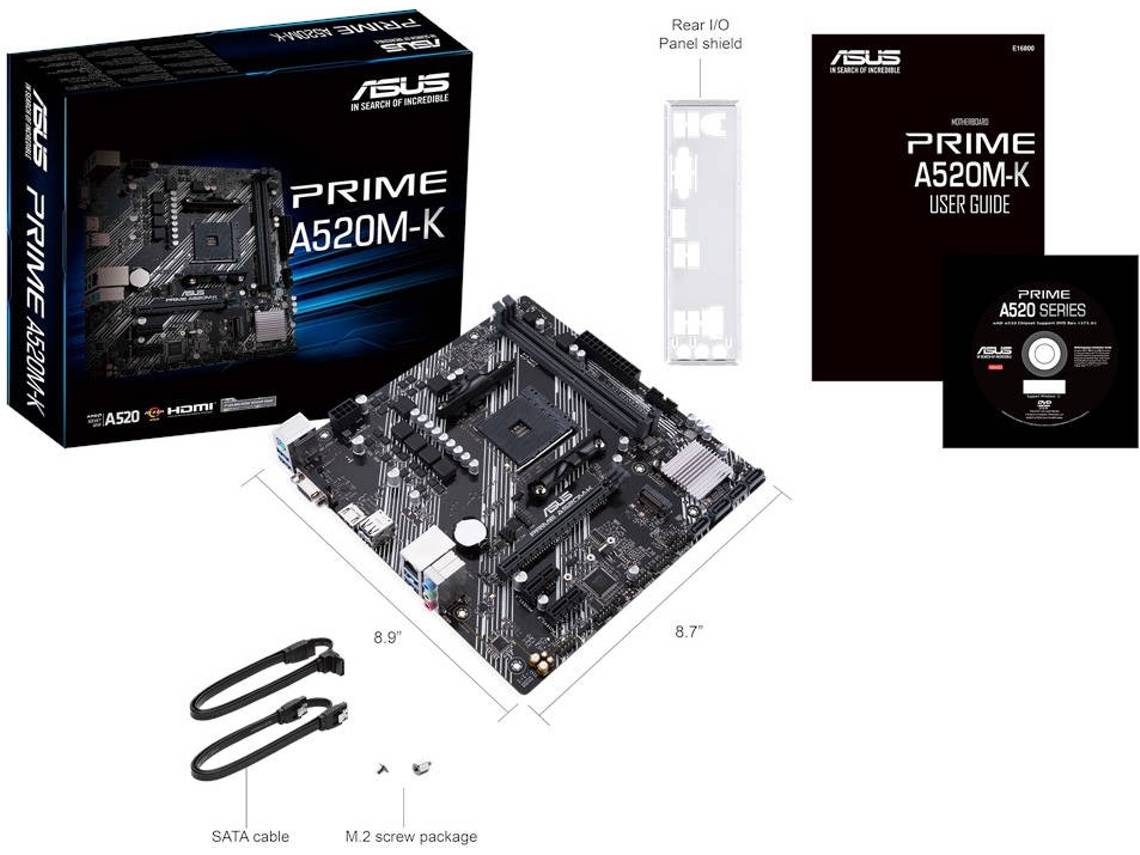 Motherboard ASUS PRIME A520MK (Socket AM4 AMD A520 Micro ATX