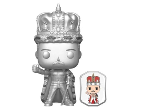 Figura Funko QUEEN Freddie Mercury Rei Exclusiva EUA Pop! Com Pin