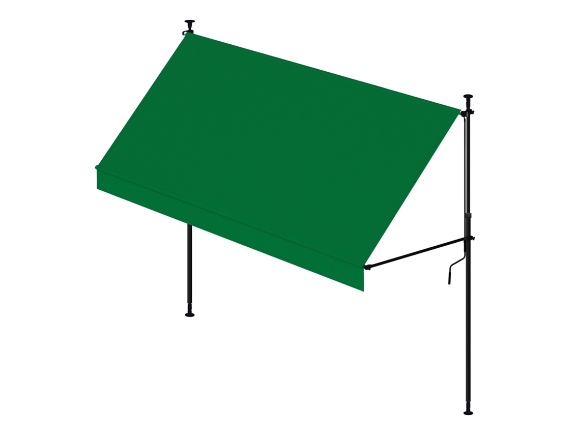 Wasabi - Toldos Exterior Terraza Cityline Verde – Toldo Portátil E Ajustável Sem Perfuração – 3x1,2m – Lona De Poliéster Com Proteção Uv