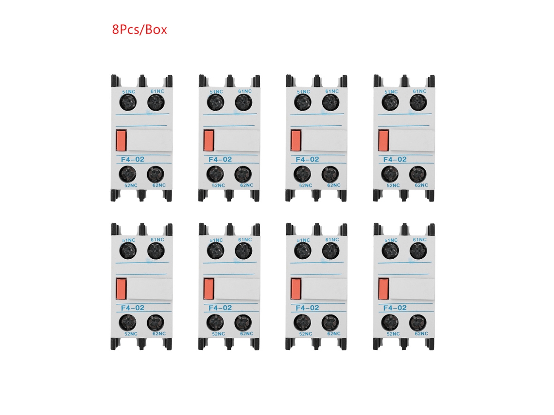 8 Peças/caixa Bloco de Contato Auxiliar F4 02 para Contatores Cjx2 Cjx4 Lc1 | S/MARCA