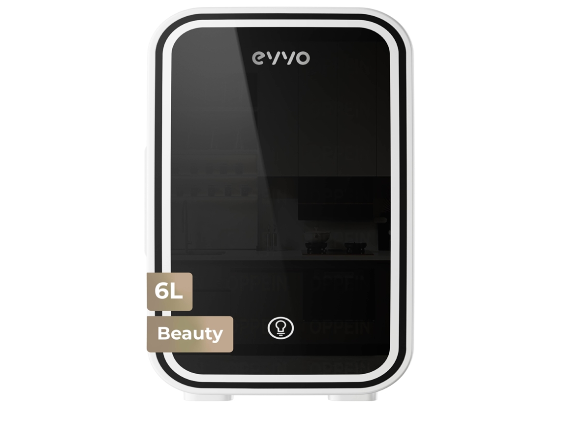 Mini Frigorífico Evvo F6 Beauty  Branco, 6 L, Arrefece E Aquece, Luz Led, Ac/dc