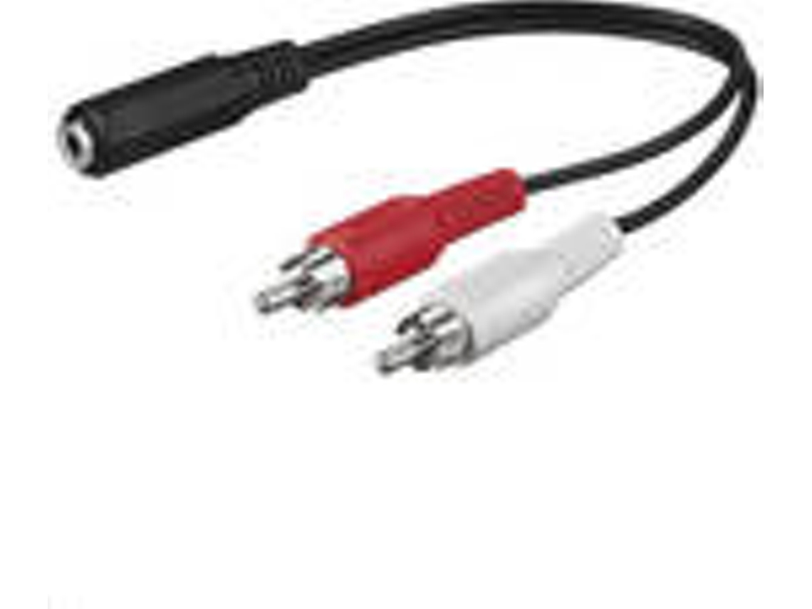 Cabo de Áudio MICROCONNECT (RCA - Jack 3.5mm - 20 cm - Preto)