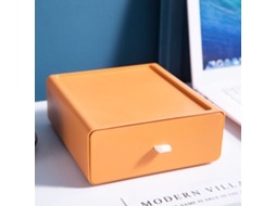Organizador de Mesa Empilhável Laranja, Caixa de Armazenamento Resistente para Materiais de Escritório BRILVIBERA
