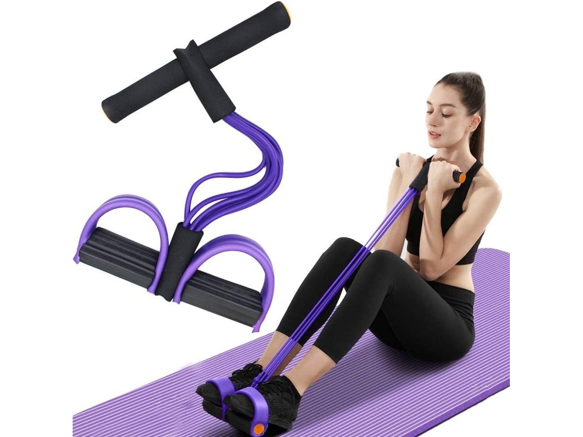 Banda Resistência Yoga - Banda Fitness - Treino Abdominal E Pernas - Tpe - Preto/roxo