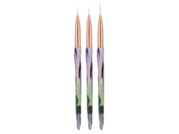 3pcs Pincéis De Arte De Unhas Para Desenho, Pontilhado E Pintura - Acessórios De Manicure Gradiente