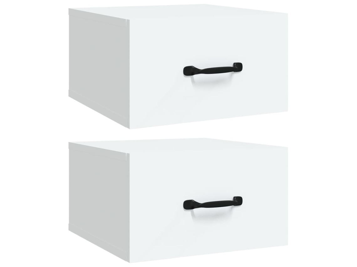 Wall-mounted Bedside Cabinet, Wall-mounted Bedside Cabinets Vidaxl Branco Madeira Processada (n/a)