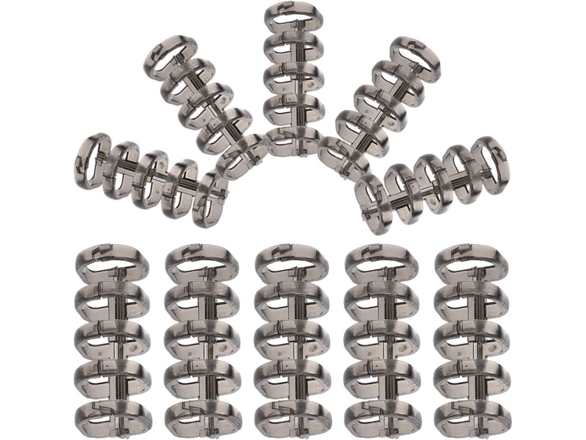 Argolas Para Fichário Gleavi Com 5 Furos, 10 Unidades, Plástico Preto, Argolas Removíveis Para Cadernos, Espirais De