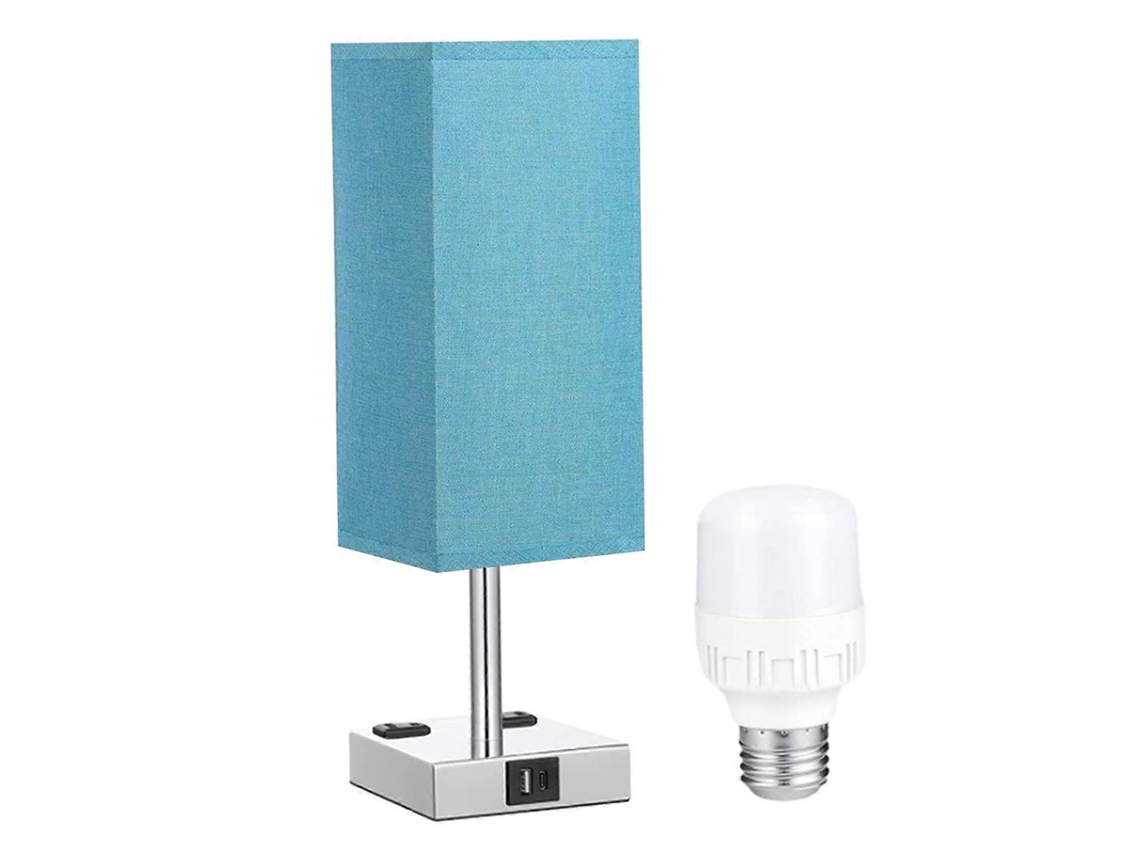 Table Lamp Bedside Lamp, Decorative Modern Table Night Light, E26 Nightstandblue