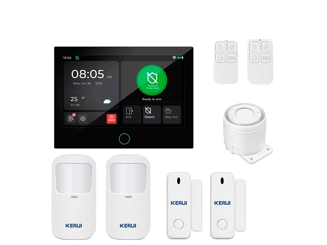 Sistema De Alarme Contra Roubo, Tela Touch De 7 Polegadas, Compatibilidade Com Casa Inteligente, Kit 5, Plugue Eu