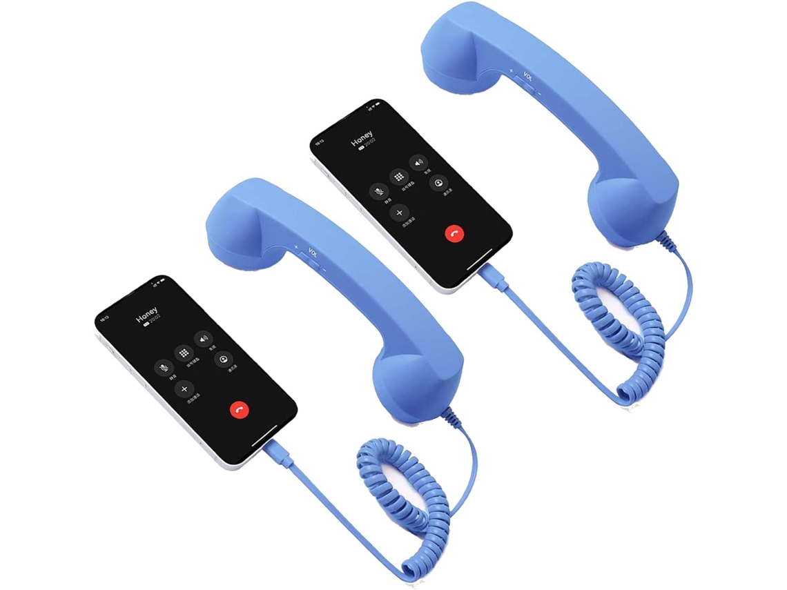 Receptor De Telefone Antigo Para Celulares, Azul E