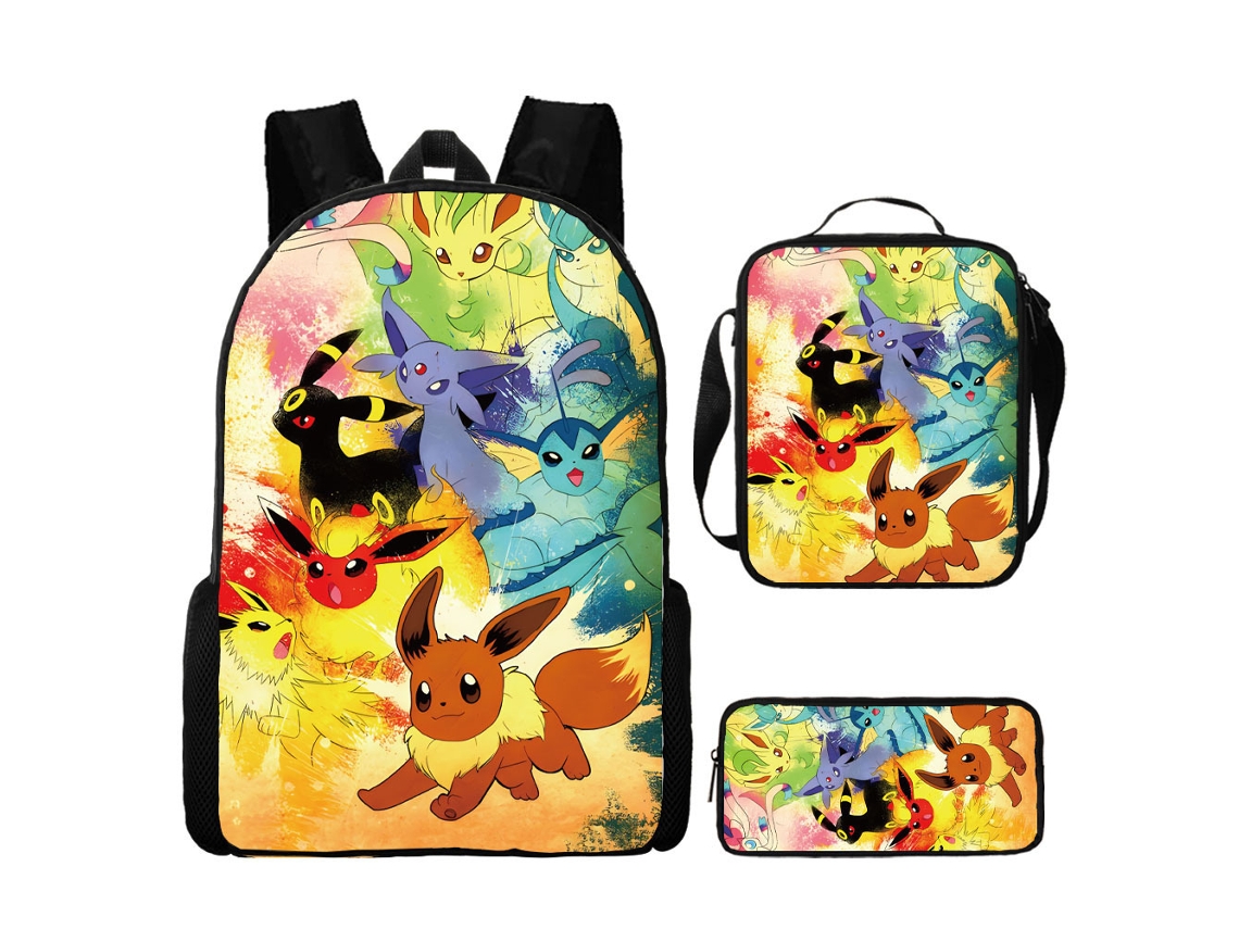 Conjunto De Mochila Infantil De Três Peças Com Estampa De Fada: Mochila + Mochila De Viagem Diagonal + Estojo, Modelo 23