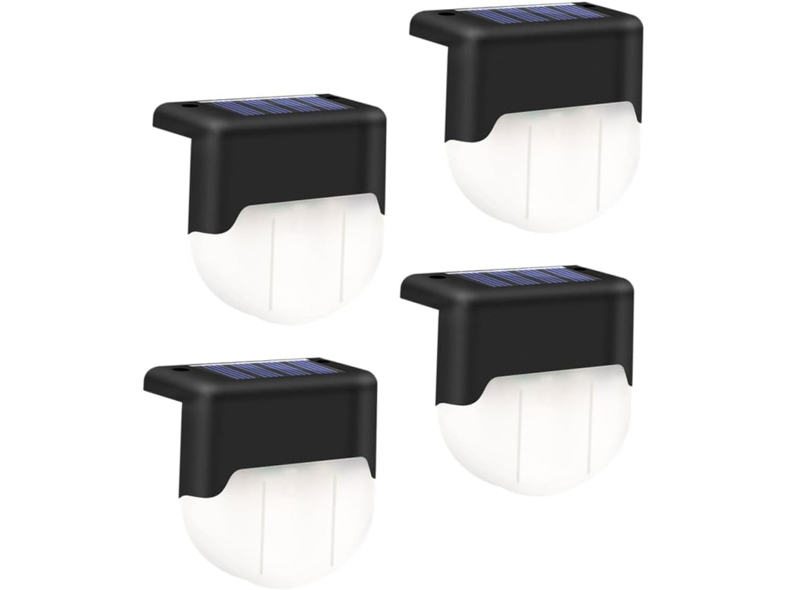 Conjunto de 4 Peças de Luzes Solares para Escadas, Ideais para Iluminação Externa e Jardins. SFUSHOS