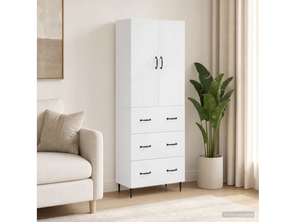 Vidaxl Conjunto De Gabinete 2 Unid. 66 X 34,5 X 90 Cm Branco Brilhante