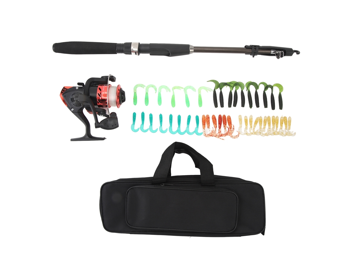 Combo Vara de Pesca Telescópica com Carretilha e Lures