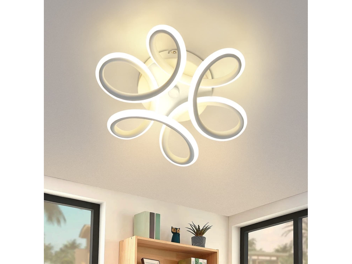 Zmh Luminária De Teto Led Preta E Branca De Design Moderno Para Interiores