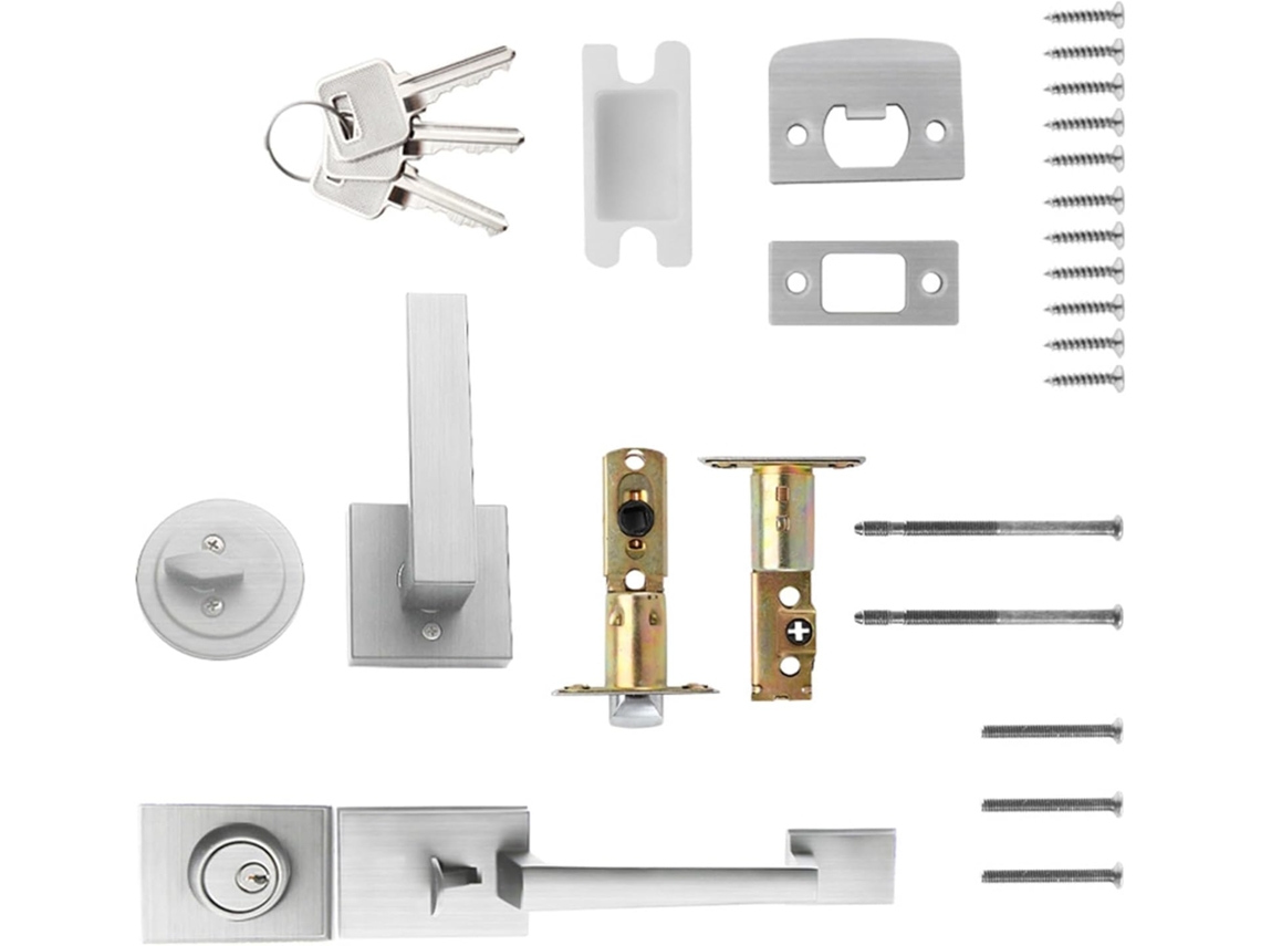 Conjunto De Maçaneta Porta Versátil, Sem Ajuste De Montagem, Reversível, Adequado Para Portas Com Abertura A Direita Ou