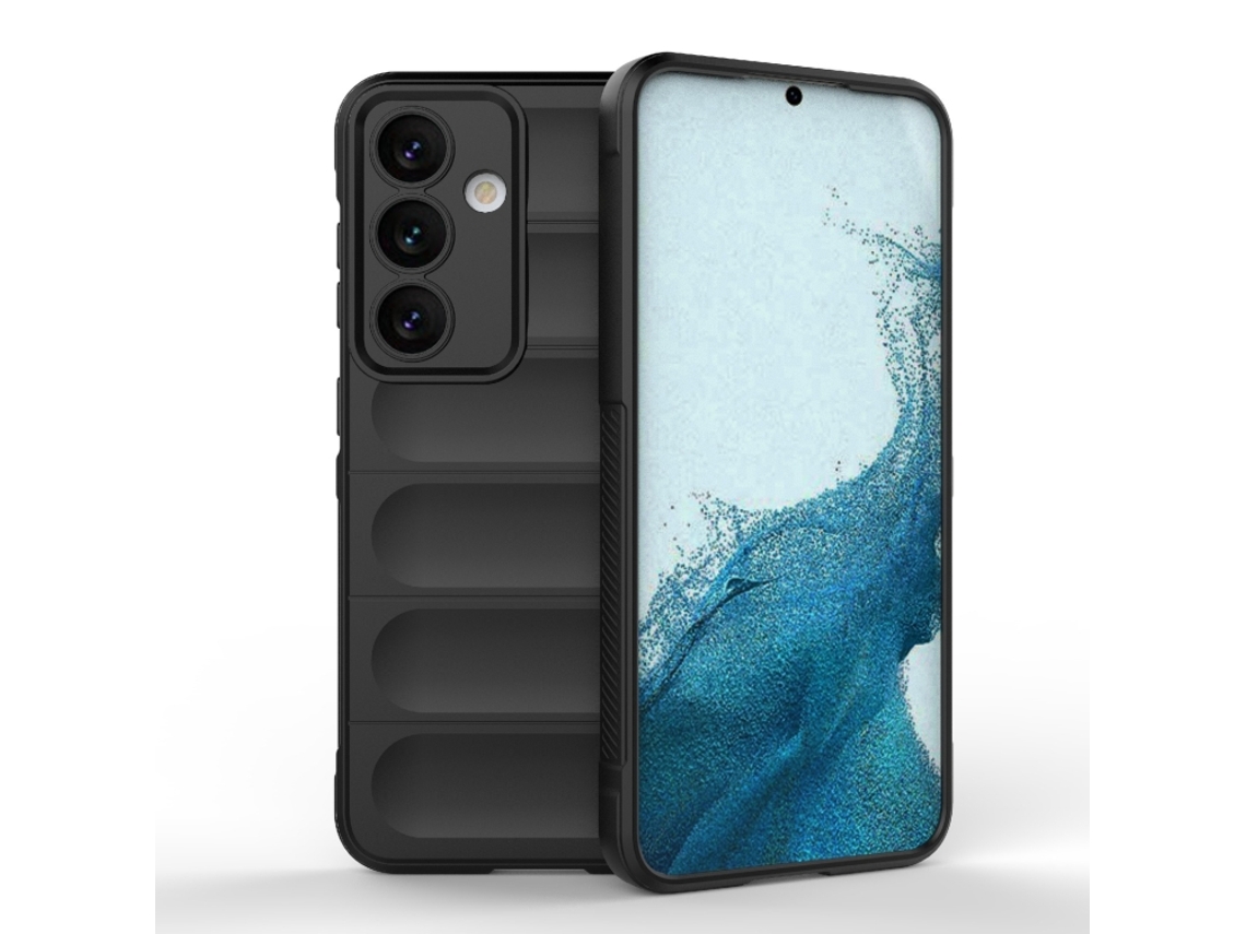 Capa Halinuia Para Samsung Galaxy S24 5g Magic Shield Tpu Flanela Preta (proteção Integral, Interior Em Flanela)