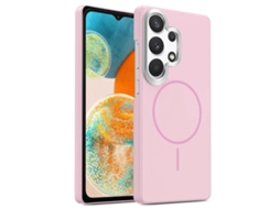Capa Para Samsung Galaxy A23 4g Fina Circular Magsafe À Prova De Choque Dourada Em Policarbonato Rosa