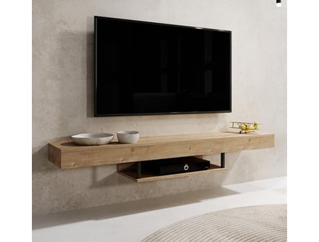 Móvel Tv De Parede Anabel 150x22x29,6 Cm Safira Mate Design Moderno Suspenso Fabricado Em Espanha Domensino