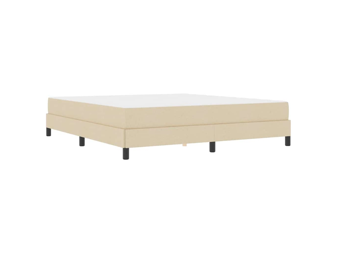 Conjunto 1 Cama Box Vidaxl Creme Tecido (180 X 200 Cm)