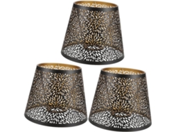 Conjunto de 3 Abajures de Cabeceira com Design Moderno na Cor Preta SFUSHOS