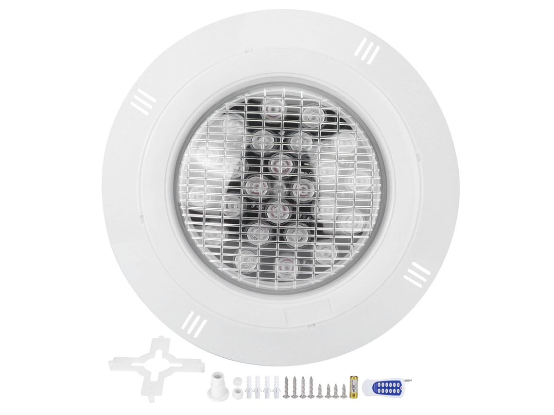 Lâmpada Subaquática RGB para Piscina 24 LEDs 24W Controle Remoto | S/MARCA