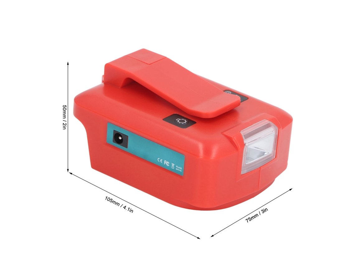 Adaptador De Bateria Com Luz Led E Usb Type C