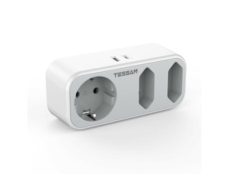 Extensão Com 3 Tomadas Sem Interruptor Tessan Ts 324 C (cinzento 3600 W Tomada Eu)