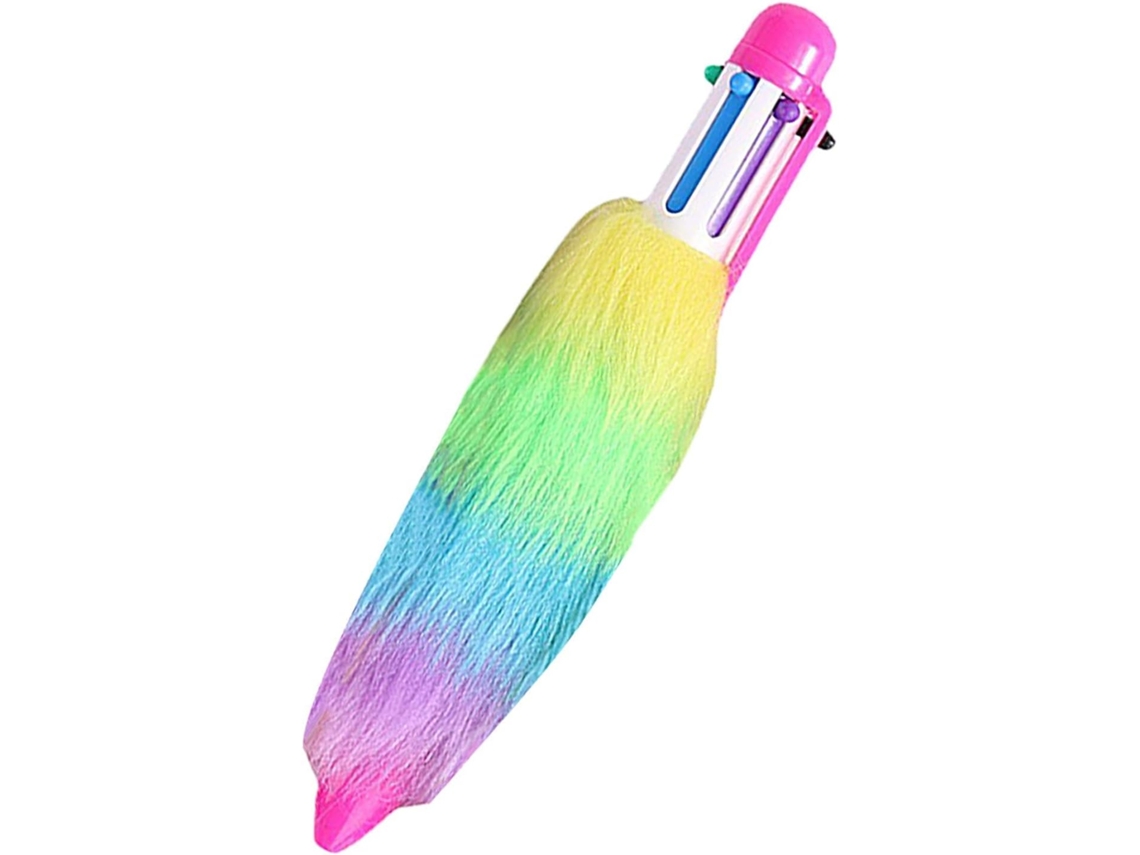 Canetas Multicoloridas Para Estudantes, Esferográficas De Pelúcia.
