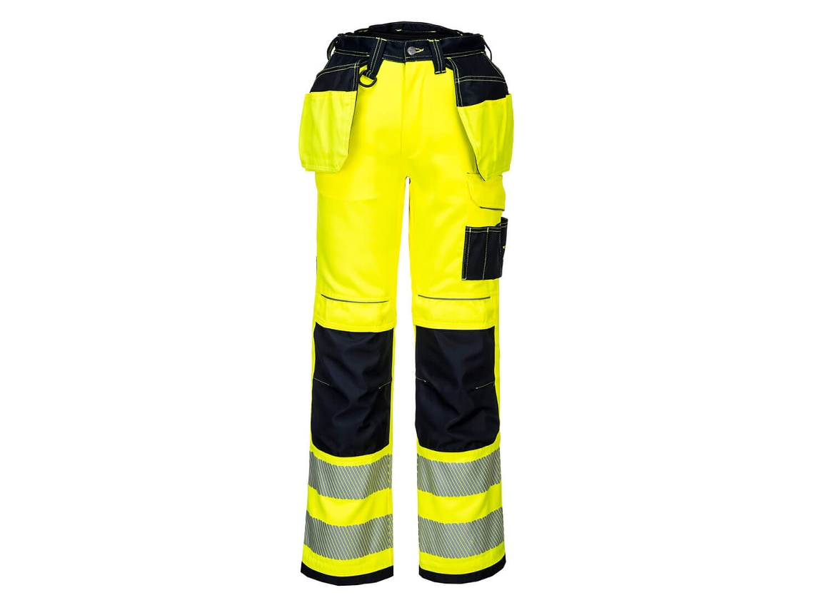 Calça Stretch De Alta Visibilidade Pw3 Com Bolsos No Coldre Laranja Preto / 34