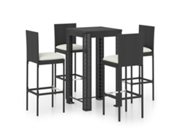 Garden Bar Set, Garden Bar Sets Vidaxl Preto Rattan / Vime (60.5 Cm Table Length)