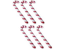 6 Bastões Infláveis De Pvc Vermelho E Branco Para Decoração De Natal, Festa E Presentes