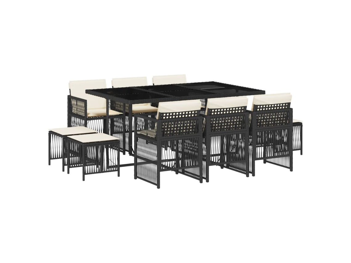 Garden Dining Set, Garden Dining Sets Vidaxl Preto Rattan / Vime (n/a)