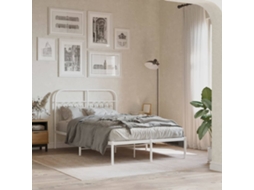 Estrutura De Cama Com Cabeceira 120x190 Cm Metal Branco