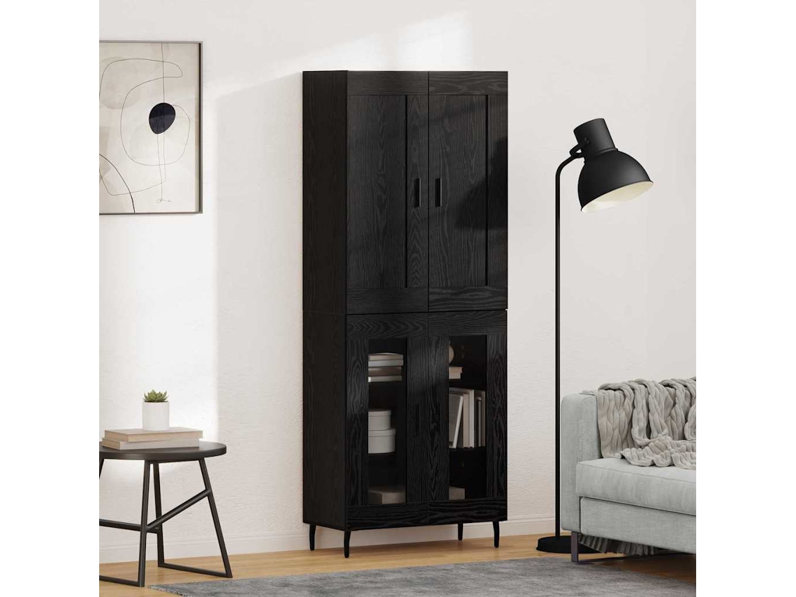 Vidaxl Buffê 2 Pcs Carvalho Preto Madeira Processada