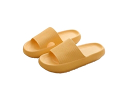 Pantufas antiderrapantes ultra macias, espuma de 4cm, para casa, banheiro e verão Amarelo | S/MARCA