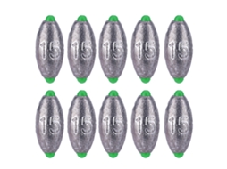 Pesos de Pesca Sinkers com 5 Tamanhos, 10pcs