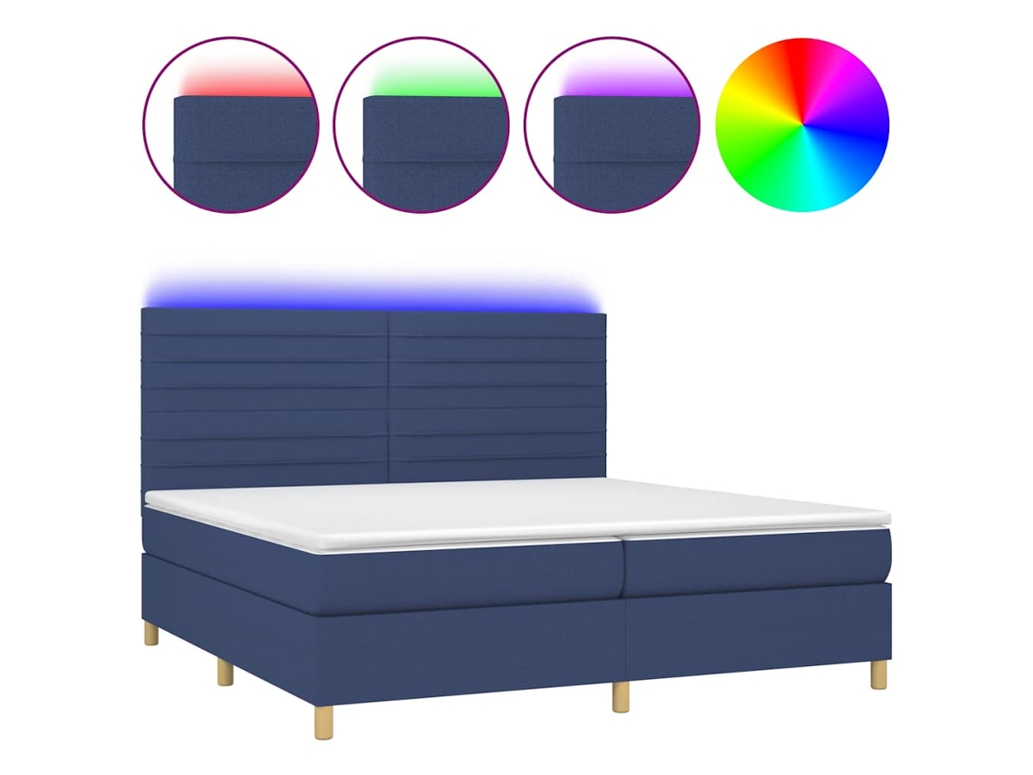 Box Spring Bed, Box Spring Beds Vidaxl Azul Tecido (200 X 200 Cm)