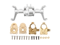 Conjunto De Carcassa De Eixo Dianteiro Com Copo De Direção Cnc Para Carro Rc 1/24 Fms Xiaoqi Fcx24 Metal Prata