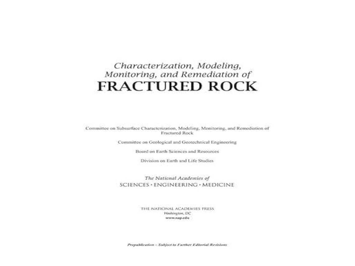 Livro Characterization Modeling Monitoring and Remediation of Fractured Rock de Committee On Subsurface Characterization, Modeling et al. (Inglês)