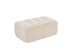 Ottoman De Fleece Granulado Brravo Em Bege E Branco - Conforto E Estilo Para Seu Espaço