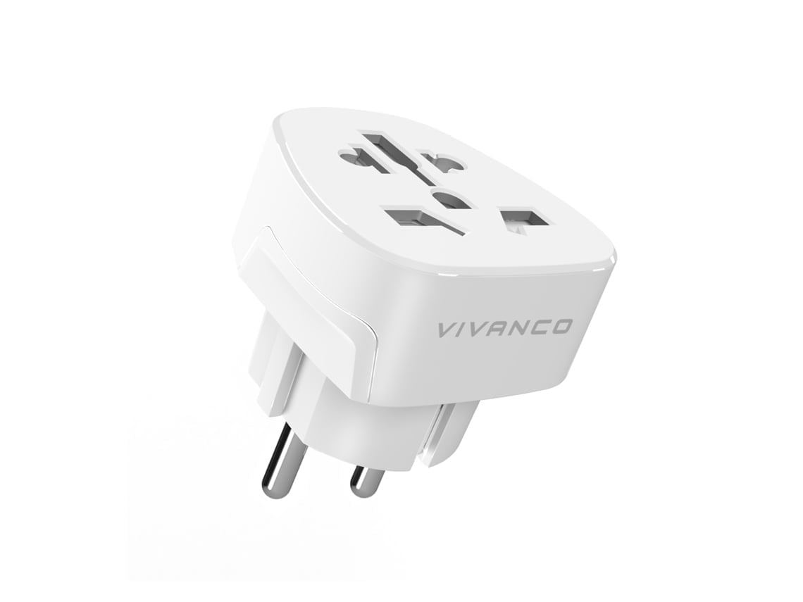 Adaptador Viagem VIVANCO Schuko VIVANCO Europa (Outlet Caixa Aberta - Branco)