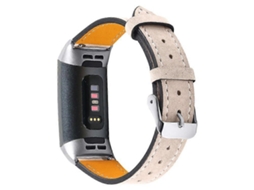 Pulseira De Substituição De Couro Genuíno Compatível Com Fitbit Charge 4/3. Loja Olysi