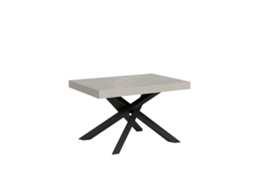 Mesa Extensível Volantis Cashmere 120/224x90 Cm Com Pernas Antracite Itamoby