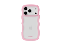 Capa Para Celular Iphone 17 Pro Ondulada Rosa/transparente