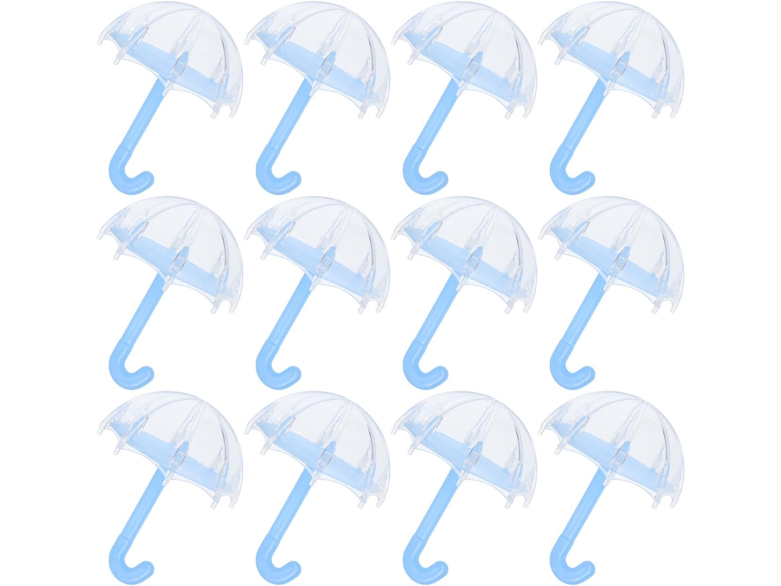 Ifundom 12-caixinhas De Doces Pequenas Em Plástico Azul Formato Guarda Chuva, Pacote Com 12-unidades, Ideal Para